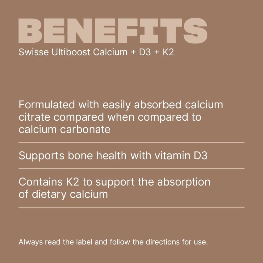 Ultiboost Calcium + D3 + K2 Caps