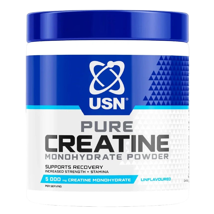 USN Pure Creatine Monohydrate Powder container on a white background