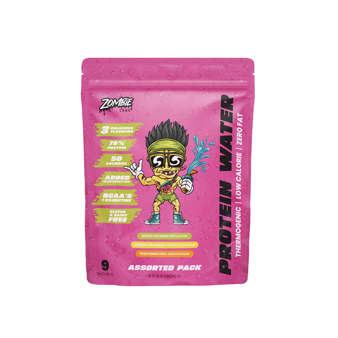 9x Zombie Labs Protein Water Assorted Sachets Sample Pack *Gift*