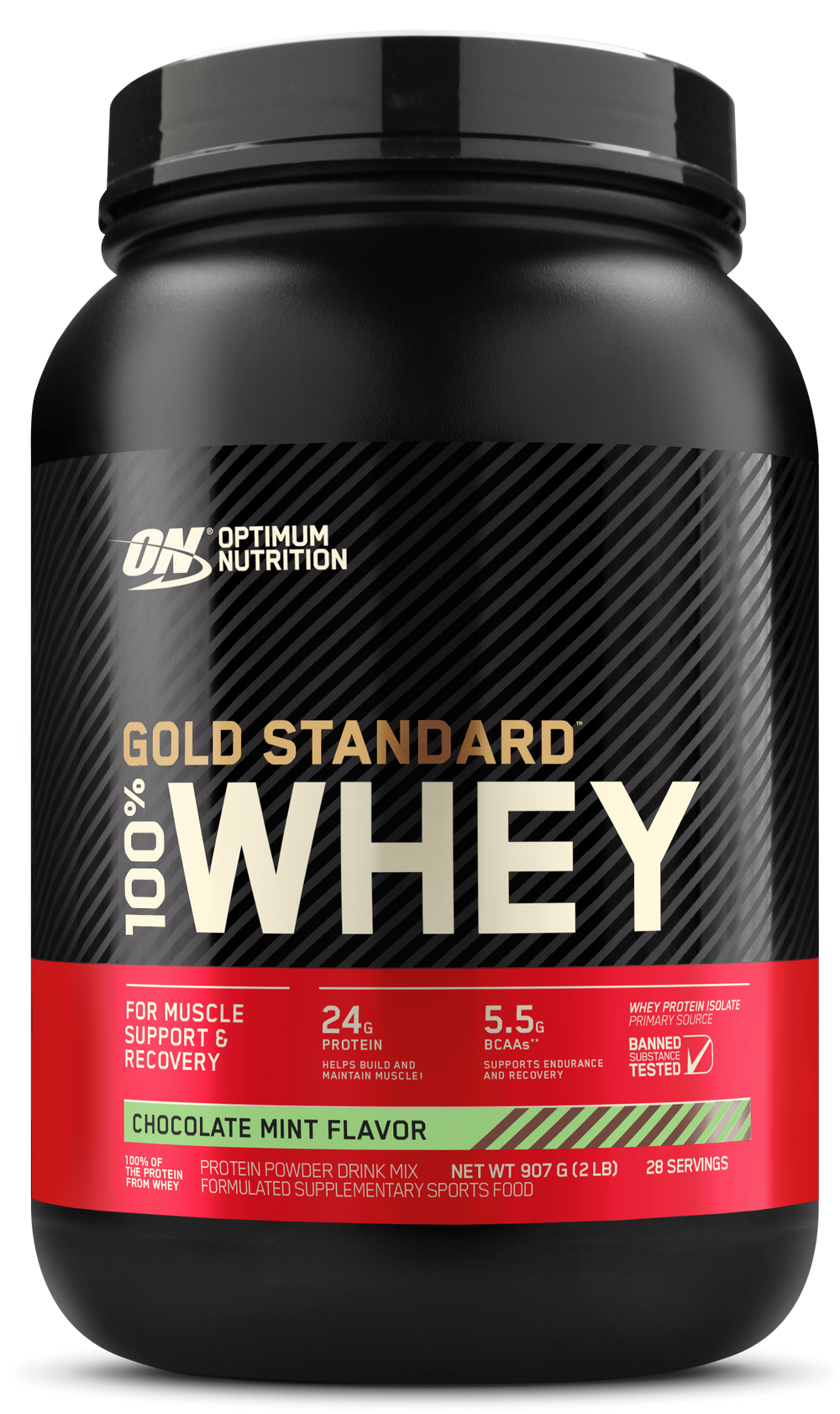 Optimum Nutrition Gold Standard 100% Whey 2lb Choc Mint (2lb)