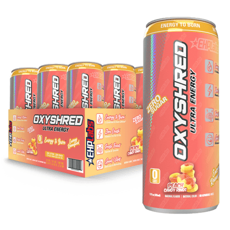 EHP Labs OxyShred Ultra Energy RTD - 12 Pack Peach Candy Rings
