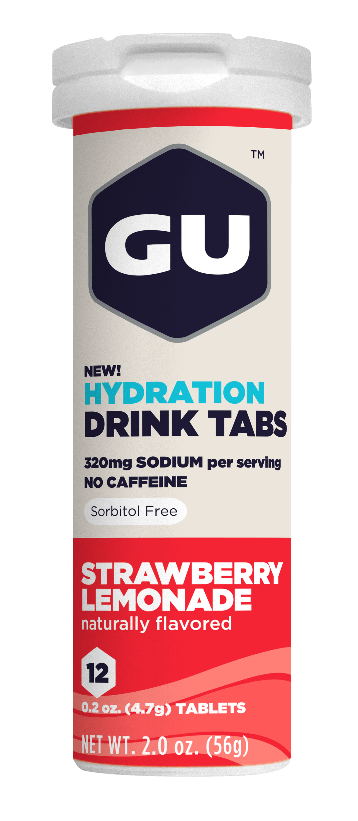 GU Hydration Drink Tabs Strawberry Lemonade / Single Tube (12 Tabs)