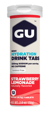 GU Hydration Drink Tabs Strawberry Lemonade / Single Tube (12 Tabs)