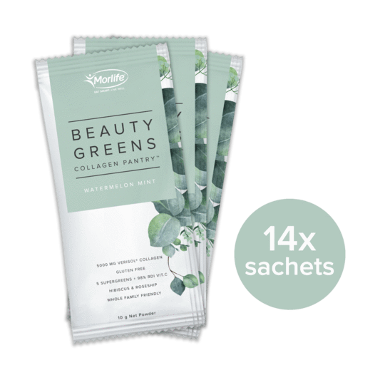 Morlife Beauty Greens Travel Pack 14x Sachets / Watermelon Mint