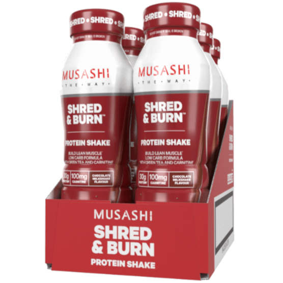 Musashi Shred & Burn Shake 6x 375ml Chocolate Milkshake