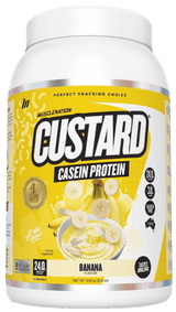Muscle Nation Custard Casein Protein 1kg Banana