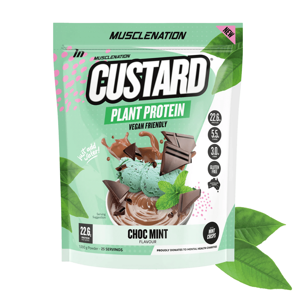 Muscle Nation Custard Plant Protein Choc Mint / 25 Serves
