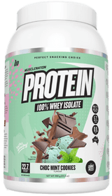 Muscle Nation Protein 100% Whey Isolate Choc Mint Cookie w/ cookie pieces