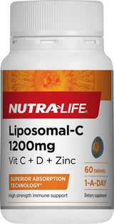 Nutra-Life Liposomal-C 1200mg Vit C With Vit D & Zinc