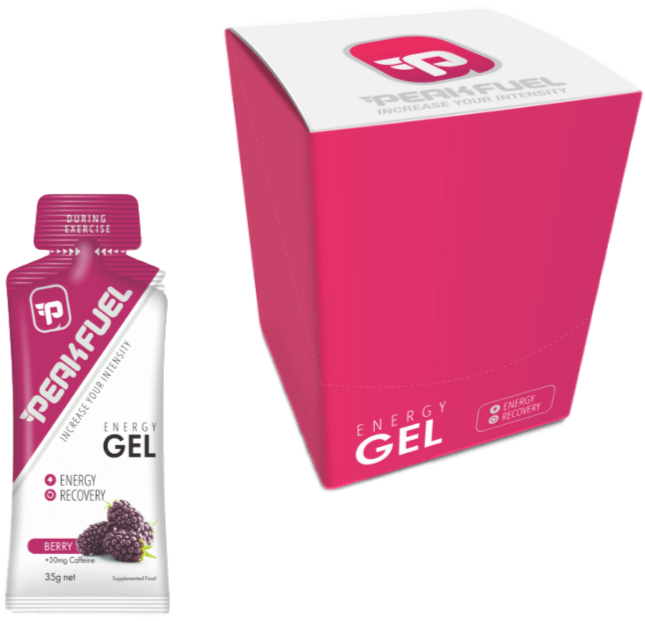 Peakfuel Energy Gels 35g 16 Box Berry - (30mg Caffeine)