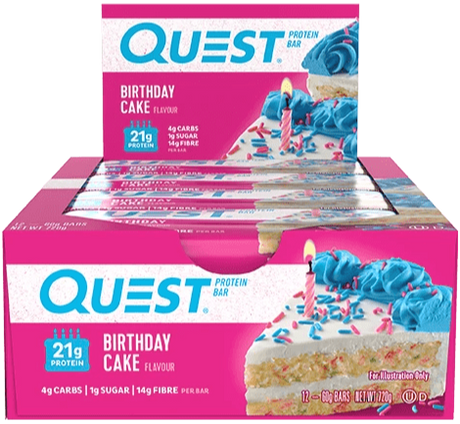 Quest Protein Bars Box of 12 Birthday Cake