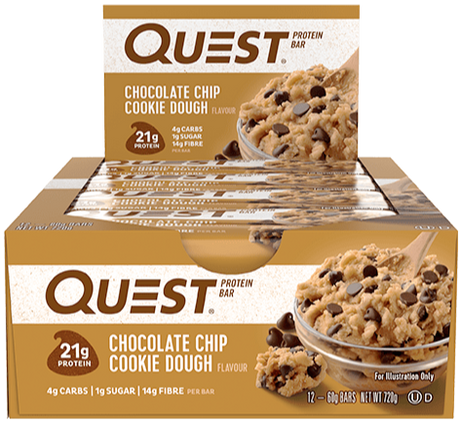 Quest Protein Bars Box of 12 Choc Chip Cookie Dough