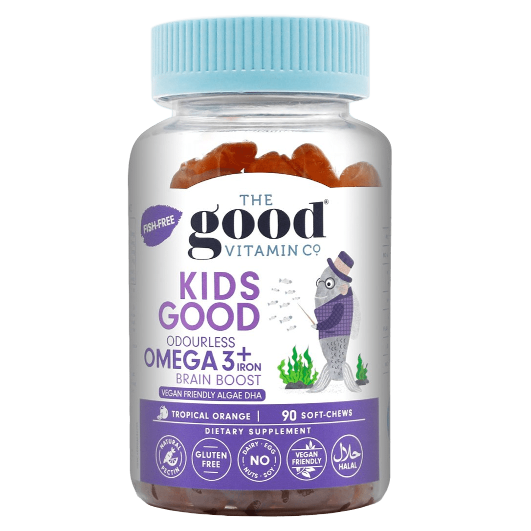 The Good Vitamin Co Kids Good Omega 3 Supplements + Iron - Vegan Friendly Algae DHA