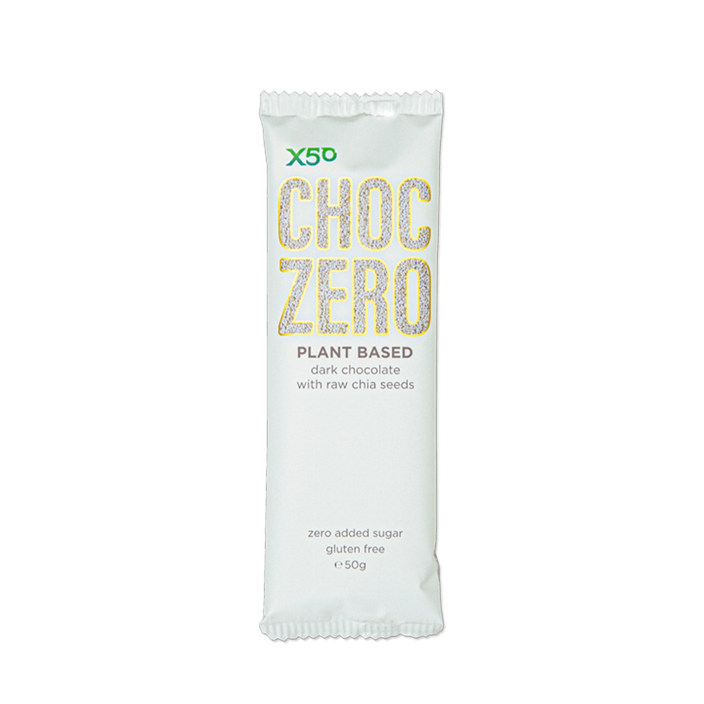 X50 Choc Zero Plant Based Protein Bar Dark Choc Chia / Single